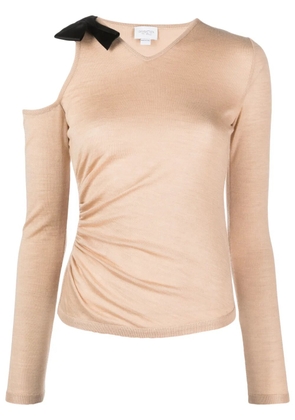 Giambattista Valli bow-detail cut-out jumper - Neutrals
