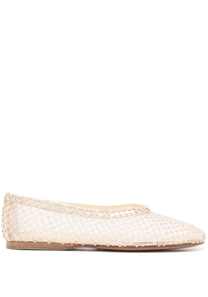 Forte Forte rhinestone-embellished mesh ballerina shoes - Gold