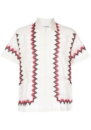 BODE zigzag-embroidered shirt - White