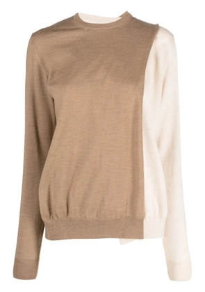 colville contrasting panel-detail fine-knit sweater - Neutrals