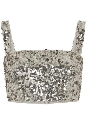 Dolce & Gabbana sequin-embellished cropped top - Gold