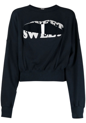 Undercover slogan-print cut-out detailing sweatshirt - Blue