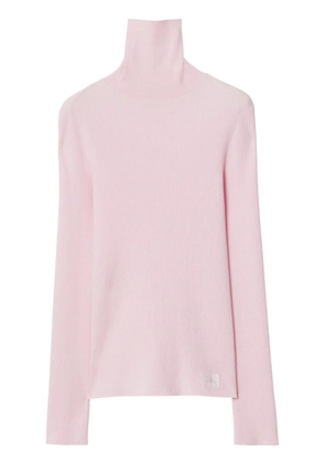 Burberry Equestrian Knight-patch wool-blend jumper - Pink
