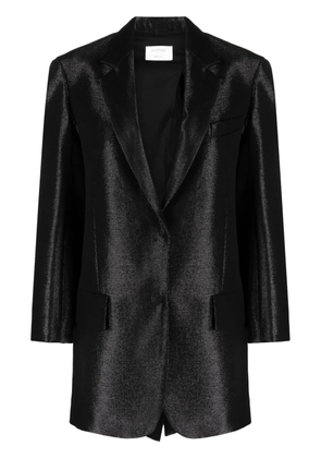 Sportmax single-breasted metallic-finish blazer - Black