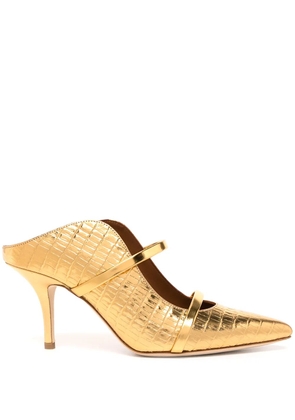 Malone Souliers Maureen crocodile-effect mules - Gold