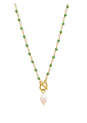 Nialaya Jewelry pearl-pendant wrap necklace - Green