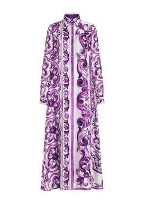 Dolce & Gabbana Maiolica-print shirt dress - Purple