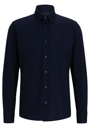 BOSS logo-print jersey shirt - Blue