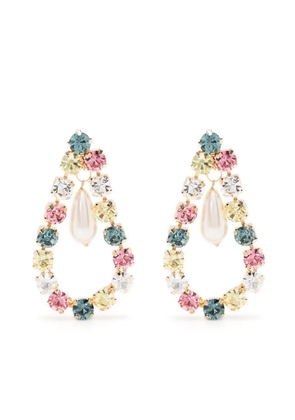 Rosantica Pastello crystal-embellished teardrop earrings - Gold