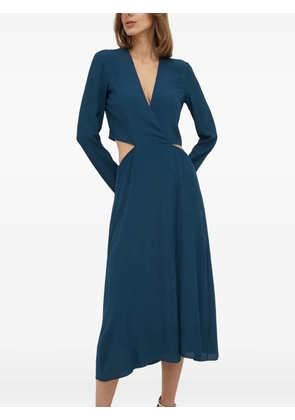 Patrizia Pepe cut-out long-sleeve midi dress - Blue