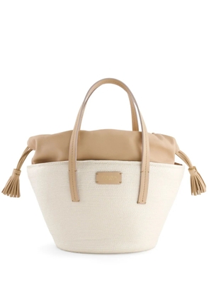 Giambattista Valli logo-patch beach bag - White