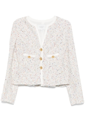 Giambattista Valli v-neck tweed jacket - White
