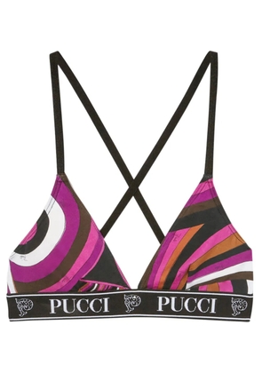 PUCCI logo-print triangle bra (pack of three) - Pink