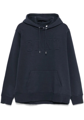 Gant embossed-logo hoodie - Blue