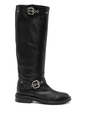 Via Roma 15 leather thigh-high boots - Black