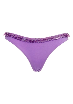 Agua Bendita Lola sequin-embellished bikini bottom - Purple