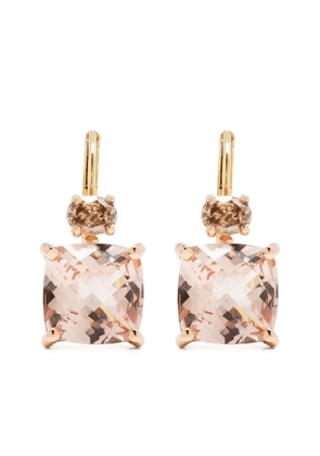Wouters & Hendrix Gold 18kt rose gold diamond and morganite earrings
