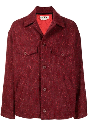 Marni herringbone-effect jacket - Red