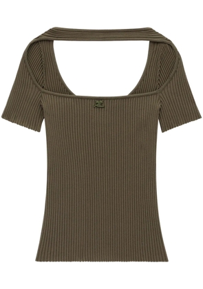 Courrèges Hyperbole cut-out top - Green