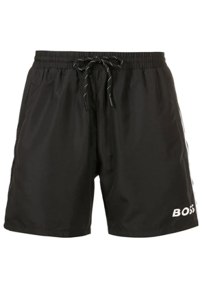 BOSS logo-print swim shorts - Black