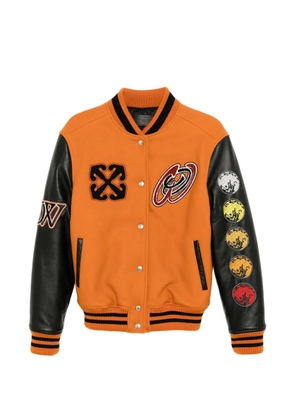 Off-White appliquéd logo-embroidered jacket - Orange
