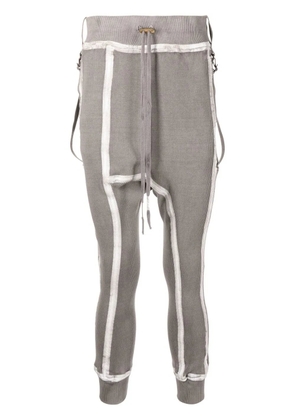 Boris Bidjan Saberi tape-detail drawstring track pants - Brown