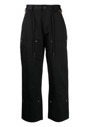 CLOT Carpenter leopard-print trim trousers - Black