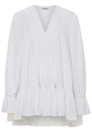 AZEEZA Thistle ruffle poplin minidress - White