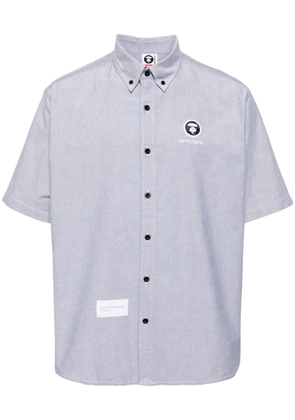 AAPE BY *A BATHING APE® logo-appliqué cotton shirt - Grey