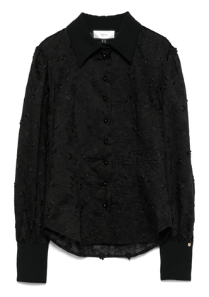 NISSA floral-embroidered shirt - Black