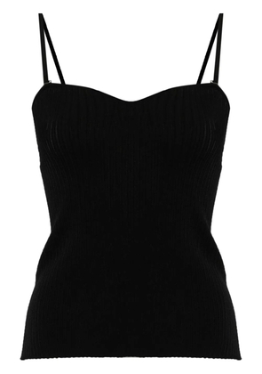 Emporio Armani sweetheart-neck ribbed tank top - Black