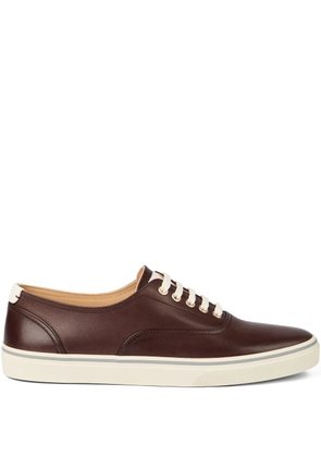 Brunello Cucinelli leather lace-up sneakers - Brown