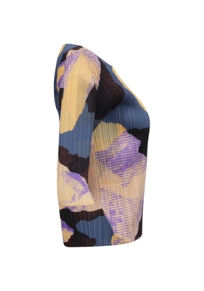 Pleats Please Issey Miyake Meteorite printed pleated blouse - Blue