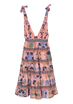 FARM Rio Seashell Tapestry-print cotton dress - Pink