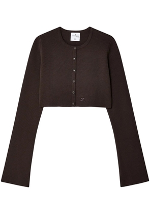 Courrèges cropped fine-knit cardigan - Brown