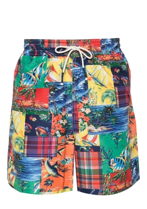 Polo Ralph Lauren logo-patch swim shorts - Blue