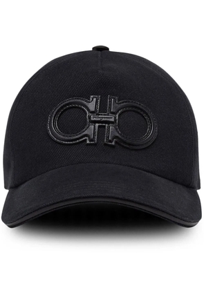 Ferragamo leather-patch logo cap - Black