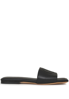 ANINE BING Ria embossed-monogram slides - Black