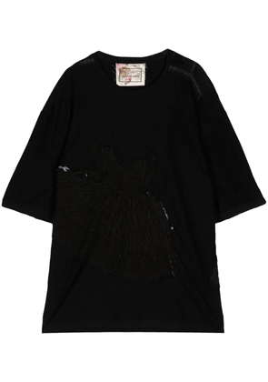 By Walid Sinbad patchwork cotton T-shirt - Black