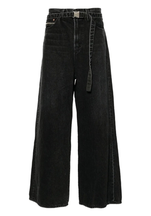 sacai wide-leg jeans - Black