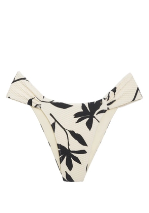ANINE BING Naya floral-print bikini bottoms - Neutrals