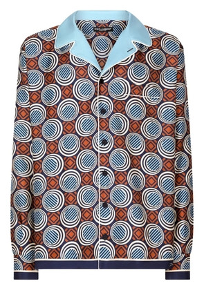 Dolce & Gabbana geometric-print silk shirt - Red