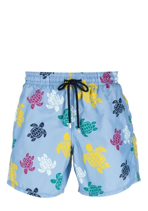 Vilebrequin Ronde Des Tortues-print drawstring swim shorts - Blue