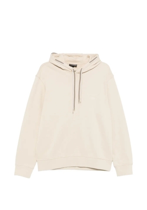 Emporio Armani logo-deail cotton hoodie - Neutrals