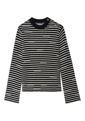 Zadig&Voltaire Spiky striped button-detailed sweater - Black