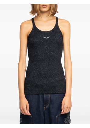 Zadig&Voltaire ribbed alba shiny top - Black