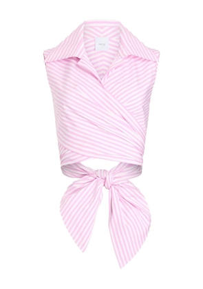 Patou striped draped sleeveless top - Pink