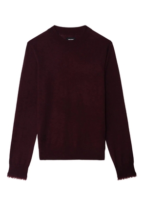 Zadig&Voltaire Ivy frayed-cuffs crew-neck sweater - Red