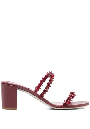 René Caovilla bead embellishment sandals - Red