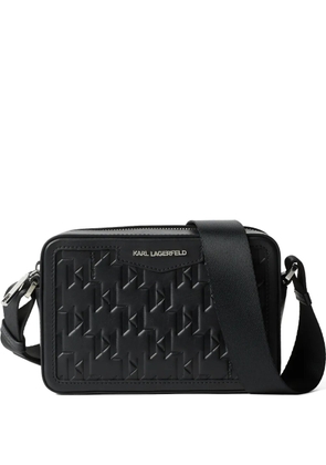 Karl Lagerfeld K/Loom leather messenger bag - Black